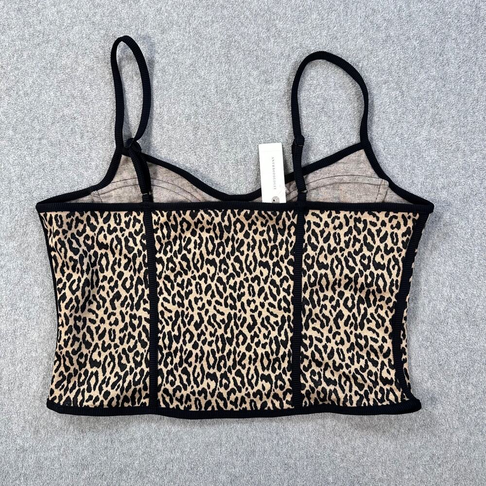 Anthropologie Blue Tassel Corset Cami Top Animal Print Womens Large Cropped New - Picture 9 of 9